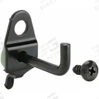 APPROVED VENDOR Single Rod Pegboard Hook: 1/4 in Peg Hole, For 1 in Pegboard Hole Spacing, 10 PK (MPN 5TPF8). Key specifications — Color: Black; Locking System: Screw-In; Mounting Type: Surface; Accessory Type: 90-Degree Single Hook; Brand: APPROVED VENDOR.
