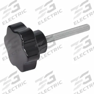 JW WINCO Hand Knobs; Six-Lobed Knobs: 6 Point, Plastic w/ Steel Thread, M4 Thread - 6-Arm Knobs with Threaded Stud