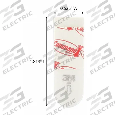COMMAND Small Poster Strip: 0.63 in Overall Wd, 1.81 in Overall Lg, White, Double-Sided - Picture-Hanging & Adhesive Hook Replacement Pieces