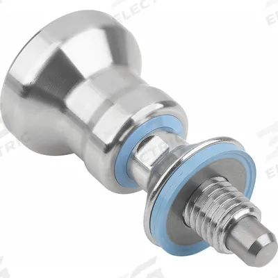 KIPP Indexing Plunger: Locking, 316L SS, M10 Thread - Locking Hygienic Pull-Knob Indexing Plungers for USIT Washers