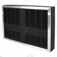MARKEL PRODUCTS Electric Heavy Duty Wall Heater: Fan Forced, 9,600 W Watt Output, 208V AC, 3 Phase (MPN J3349T-BMS). Key specifications — Wattage Output: 9,600 W; Air Flow: 350 cfm; Brand: MARKEL PRODUCTS; Heating Method: Fan Forced; Nominal Voltage - HVAC: 208V AC; Phase: 3.