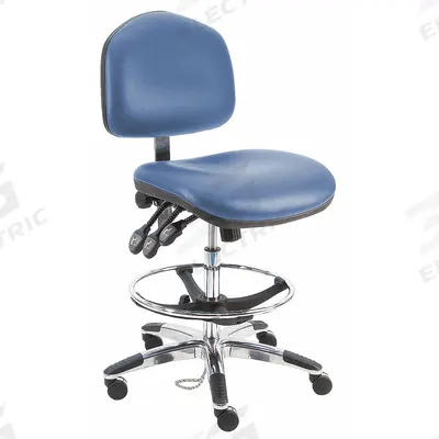 BENCHPRO Ergonomic Chair: Vinyl, Armless, Ht Range 21 in to 31 in, 21 1/2 in Seat Wd - Vinyl Lab Chairs