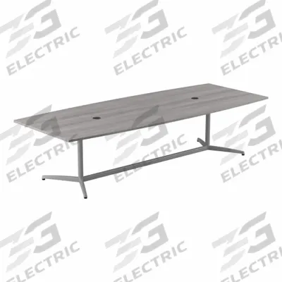 BUSH BUSINESS FURNITURE Conference Table: Boat, Laminate/Wood, Gray, 119 in Overall Lg, Gray - Boat Conference Tables