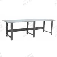 BENCHPRO Workbench: Adj Ht, Plastic, 96 in x 36 in, 1,600 lb Overall Load Capacity, Gray (MPN RE3696). Key specifications — Brand: BENCHPRO.
