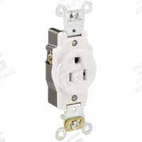 LEVITON Receptacle: Single, 5-15, White, 125V AC, 15 A, 2 Pole / 3 Wire (MPN 5261-W)