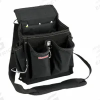 WESTWARD Tool Pouch: For 2 3/4 in Belt Wd - Max, 20 Pockets, Black (MPN 13T125). Key specifications — Closure Type: Open Top; Attachment: Belt Slot; Color: Black; Brand: WESTWARD; For Tool Type: Flashlights.