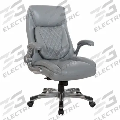 OFFICE STAR PRODUCTS Office Chair: Work Smart, Flip Up, Leather Material, 24 1/4 in Back Ht - Adjustable-Arm Office Chairs