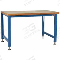 BENCHPRO Workbench: Adj Ht, Butcher Block, 72 in x 36 in, 1,000 lb Overall Load Capacity, Blue (MPN AEW3672). Key specifications — Brand: BENCHPRO.