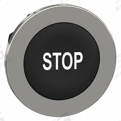 SCHNEIDER Push Button Head: 30 mm Panel Size, Non-Illuminated, Metallic, Stop - Heads for Push Buttons