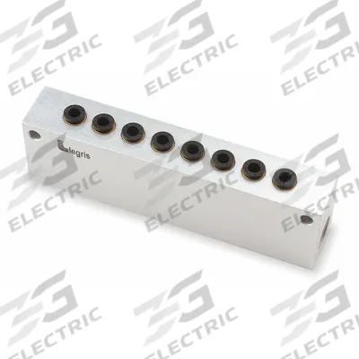 LEGRIS Pipe Manifold Fitting: Inline, BSPP x BSPP, Aluminum, 1/4 in BSPP, 1/4 in BSPP - Air & Fluid Block Manifolds