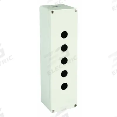 SCHNEIDER Push Button Enclosure: 22mm, 5 Holes, Aluminum - Enclosures for 22mm Operators