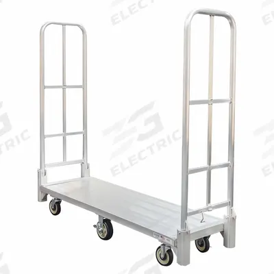 NEW AGE INDUSTRIAL Platform Truck: 1,500 lb, 20 in L x 9 5/8 in W x 62 in H Deck - Aluminum-Deck Platform Trucks with Tall Folding Handles