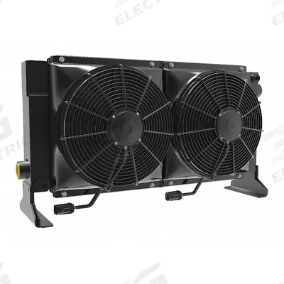 AKG Forced Air Oil Cooler: 70 hp Heat Removed, 80 gpm Max. Flow, 377 psi Max. Pressure - DC Motor Driven Forced Air Oil Coolers