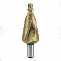 RUKO TOOLS Step Drill Bit: 5/16" to 1", TiN-Coated HSS, 3-Flats Shank (MPN 101705T). Key specifications — attr1234936: Not Impact Rated.