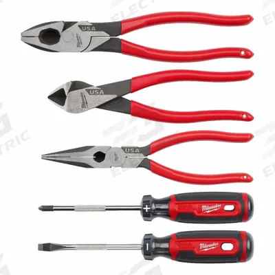 MILWAUKEE Hand Tool Kit: 5 Total Pcs, Pliers - Tool Only Sets