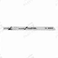 BOSCH Jigsaw Blade: 10, 4 in Blade Lg, Bi-Metal, Bi-Metal, U Shank, 1 Pieces, Solid Stock, 5 PK (MPN U111HF). Key specifications — attr1097716: Solid Stock; attr1097715: Bi-Metal; attr1097719: 10; attr1097721: Bi-Metal; attr1097728: BOSCH.
