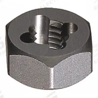 CLE-LINE Hex Threading Die: 3/8"-24 UNF, 25/32 in Hex Wd, High Speed Steel (MPN C77610)