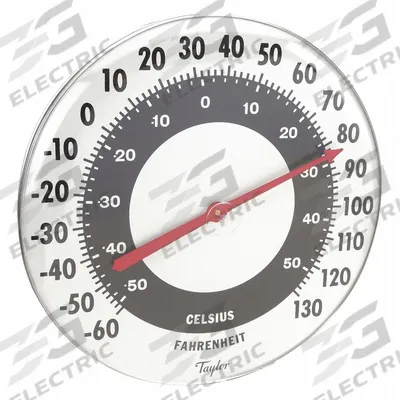 TAYLOR Analog Thermometer: -60°F to 120°F /-50°C to 50°C, +/- 2°F, Wall - Wall Mount Dial Thermometers
