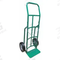 APPROVED VENDOR Cylinder Hand Truck: 800 lb, Single, 1 Cylinder, 14 in W x 8 in D Nose Plate (MPN 9KGM3). Key specifications — Brand: APPROVED VENDOR; Color: Green; Securing Mechanism: Chain.