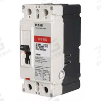EATON Molded Case Circuit Breaker: 20 A Amps, 100kA at 240V AC, Fixed, AB, Load Side Lug, Std, HFD (MPN HFD2020). Key specifications — attr217792: HFD; attr196056: 100kA at 240V AC; attr196057: Fixed; attr196058: AB; attr196059: Load Side Lug; attr196061: 225A/F.