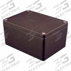 HAMMOND Enclosure: Die-Cast Aluminum, 5 in x 4 in x 3 in, NEMA 1/12/13/4/4X, Solid Cover, Screw On (MPN 1550Z115BK). Key specifications — Brand: HAMMOND; Closure Method: Screws; Enclosure Material: Die-Cast Aluminum; Knockouts: Not Included.
