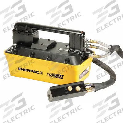 ENERPAC Air Hydraulic Pump: 10,000 psi Max. Op Pressure, 127 cu in Reservoir Capacity - Low-flow Air-Operated Hydraulic Pump Units