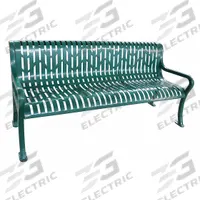 APPROVED VENDOR Outdoor Bench: 74 in Overall Lg, 33 in Overall Ht, Green, Green, Slat Surface, Metal (MPN 4HUT9). Key specifications — Manufacturer Part Number: 4HUT9; Brand: APPROVED VENDOR; Frame Color: Green; Product Type: Outdoor Bench; Seat Color: Green.