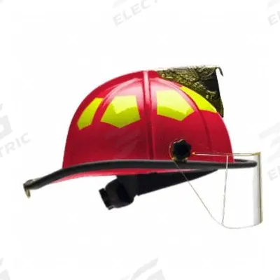 BULLARD Fire Helmet: Red, Fiberglass, Chin Strap