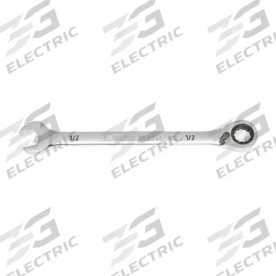 GEARWRENCH Combination Ratcheting Wrench: Alloy Steel, Full Polish Chrome, 1/2 in Head Size - SAE 12-Point Ratcheting Combination Wrenches
