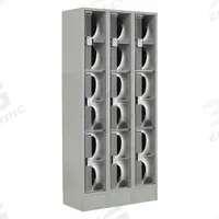 LOCKUP Wardrobe Locker: 36 in x 18 in x 82 in, Clearview, 3 Tiers, 3 Units Wide, Electronic Keypad (MPN LUPE-3W3T-PC1S-02-31-A). Key specifications — Brand: LOCKUP; Locker Color: Gray; Door Type: Clearview; Locker Material: Steel; Assembled: Assembled; Number Plate Included: No.