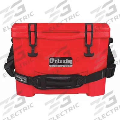 GRIZZLY COOLERS Marine Chest Cooler: Red, 15 Cans, 15 qt Cooler Capacity - Heavy-Duty Chest Coolers