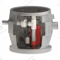 LIBERTY PUMPS Sewage Ejector System: 41 gal, 1 hp, 115V AC, 43 gpm Flow Rate @ 10' of Head, 4 in (MPN P382PRG101SD-2/A2W). Key specifications — Rated Voltage: 115V AC; Discharge Location: Top; Brand: LIBERTY PUMPS; Switch: Piggyback Tether Float.