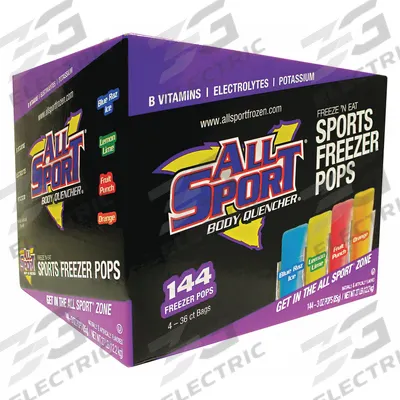 ALL SPORT Freezer Pop: Blue Raspberry/Fruit Punch/Lemon-Lime/Orange, Full-Sugar - Full-Sugar Freezer Pops