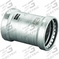 VIEGA MEGAPRESS Crimp Coupling Fitting: 3 in Pipe x 3 in Pipe Size, Press-fit x Press-fit, FKM (MPN 98365). Key specifications — Brand: VIEGA MEGAPRESS.