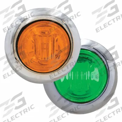 MAXXIMA Clearance Marker Light: Clearance Light, LED, Round, Surface Mount, Amber/Green - Marker Lights