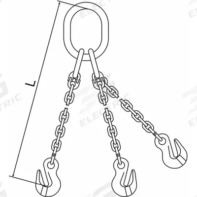 PEWAG Chain Sling: 1/2 in Chain Trade Size, 120 Chain Grade, Steel, Fixed, 10 ft Sling Lg - Grade-120 Triple-Leg Chain Slings