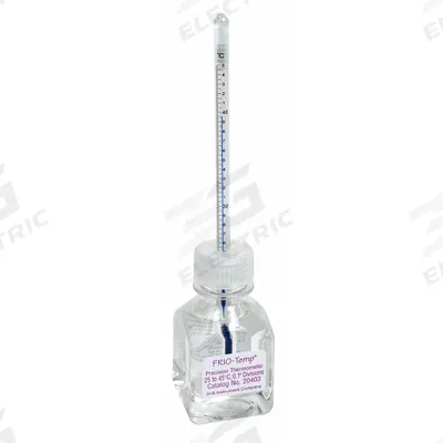 FRIO-TEMP Bottle Thermometer: 15°C to 30°C, +/-0.2°C, 60 mL Bottle Volume - Analog Bottle Thermometers for Incubators & Water Baths