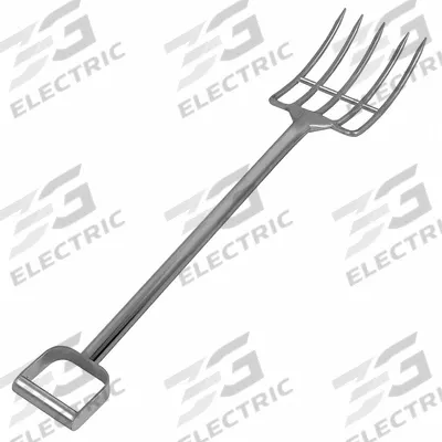 SANI-LAV Reinforced Fork: 5 Tines, 12 in Tine Lg, 32 in Handle Lg, FDA Compliant - Reinforced Hygienic Forks