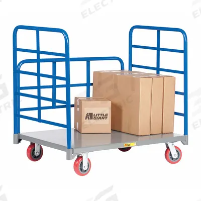 LITTLE GIANT Platform Truck: 3,600 lb, 60 in L x 24 in W x 9 in H Deck, Solid, 12 ga Deck - Load-Securing Platform Trucks with Removable Rails or Panels