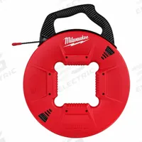 MILWAUKEE Fish Tape: 200 ft Lg, Manual Wind Tape Retraction, Spiral Tape Shape, 17 in Case Dia (MPN 48-22-4167). Key specifications — attr306624: Spiral; attr306613: 48-22-4167; attr306630: Internal Rotating; attr306631: Winder Slide; attr306622: Polyester; attr306623: Polyester; attr306616: MILWAUKEE; attr542118: Manual Wind.