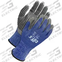 BDG Knit Gloves: 4XL ( 13 ), ANSI Cut Level A5, Palm, Dipped/Dotted, Foam Nitrile, Smooth, 1 PR (MPN 99-1-4005-13). Key specifications — Brand: BDG; Glove Hand Style: Left and Right; Touchscreen Compatible: No; Includes Reinforced Thumb Crotch: No; Knit Material Color: Blue.