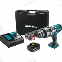 MAKITA Cordless Cable Cutter Kit: 18V DC, #5 Max. Rebar Size, 5/8 in Max. Cutting Dp, 5.0 Ah (MPN XCS04T1). Key specifications — attr80056: (1) Battery; attr80036: 5.0 Ah; attr80048: Yes; attr146686: #5.