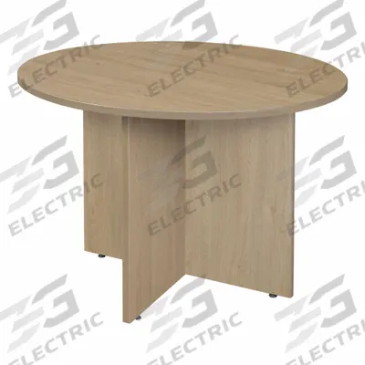 REGENCY Conference Table: Round, Laminate/Melamine, Noble Oak, 29 in Overall Ht - Round Conference Tables