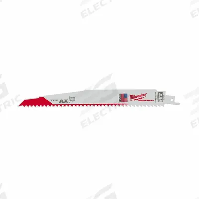 MILWAUKEE Reciprocating Saw Blade: 5 Teeth per Inch, 9 in Blade Lg, 0.06 in Blade Thick - Nail-Embedded-Wood-Cutting Blades