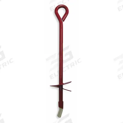 APPROVED VENDOR Earth Anchor: Red, Steel, 48 in Overall Lg, 6 in Overall Dia - Earth Anchors