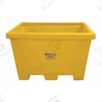 ENPAC Storage Tote: 30.06 cu ft, 51 in x 46 1/2 in x 33 in, Lid Not Included, 2-Way Entry, Yellow (MPN 1520-YE). Key specifications — Brand: ENPAC; Stackable: Stacking Capable; Shape: Rectangular; Fork Entry: 2-Way Entry; Container Wall Type: Solid; Mobility: Stationary; Fork Pockets: Fork Pockets Included; Includes Lid: Lid Not Included.