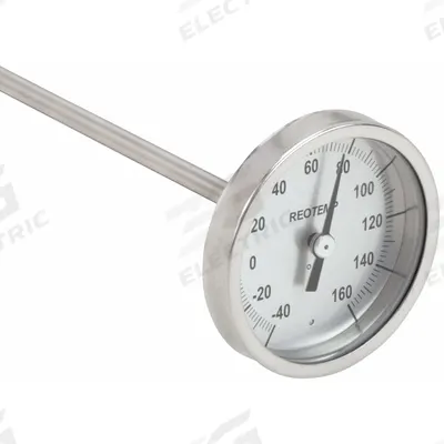 REOTEMP Soil Dial Thermometer: -40°F to 160°F, +/- 1% Accuracy, 18 in Stem Lg - Dial Thermometers for Soil