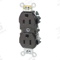 LEVITON Receptacle: Duplex, 5-15, Brown, 125V AC, 15 A, 2 Pole / 3 Wire (MPN 5262-IGB)