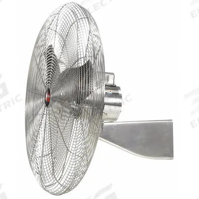 Dayton Mounted Fan: 30 in Blade Dia, 115/230V AC, 1/3 hp Motor HP, Wall Mount - Washdown-Rated Industrial Wall-Mount Fans
