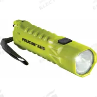 PELICAN Flashlight: 160 lm, 19 hr Run Time at Max Brightness, 144 m Max Beam, 1 Light Output, Yellow (MPN 3315C). Key specifications — Brand: PELICAN; Battery Requirements - Broad: Includes 3 AA.